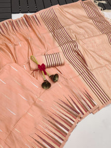 Premium Tussar Saree with ikkat border