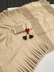 Premium Tussar Saree with ikkat border