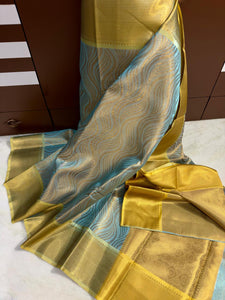 Kanchipuram style Banarasi soft tissue saree