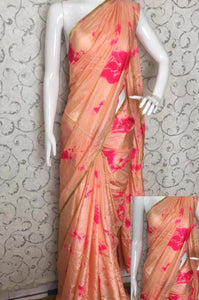 Shibori print Mixed Silk Saree without Blouse