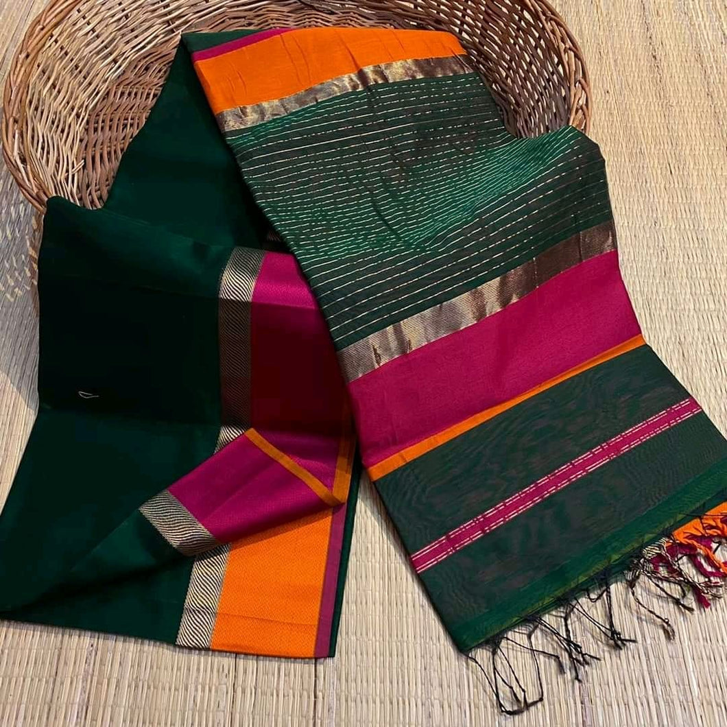 Handloom Resham Border Saree